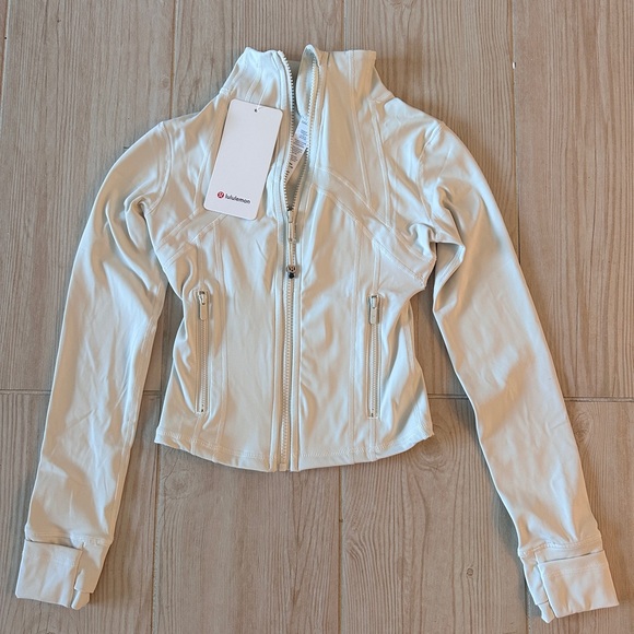 lululemon athletica Jackets & Blazers - Lululemon Cream Slim Fit Zip-Up Athletic Jacket – Size 2 – NWT